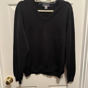 Brooks Brothers Men's Classic Black V-Neck Sweater Size Large